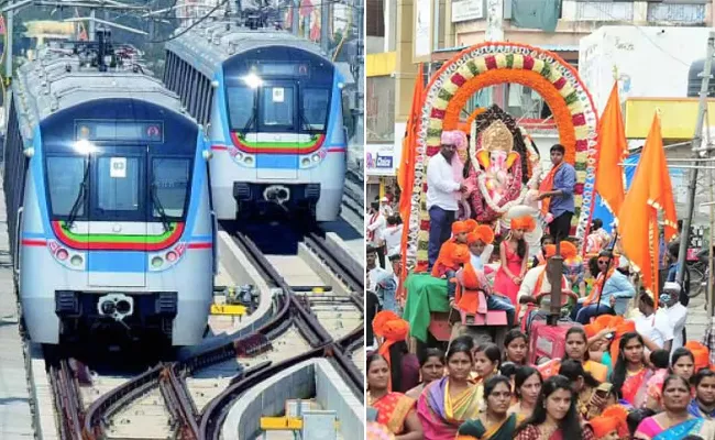 Hyderabad Metro Extends Time For Festivities Extra Special - Sakshi