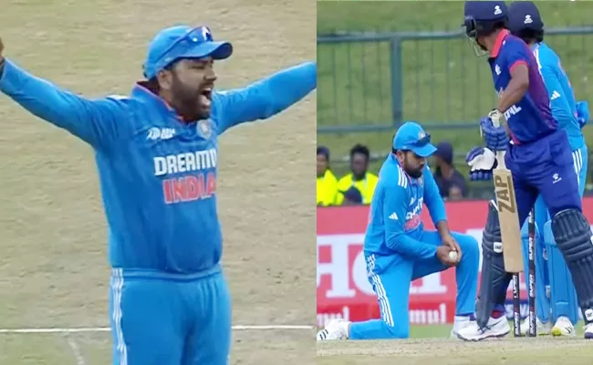 Ind Vs Nep: Rohit Sharma Reacts In Frustration After Taking Sharp Catch Video - Sakshi