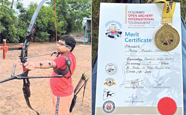 Nellore: Akshay Mahadev Wins Gold In Archery Aims For Olympics - Sakshi