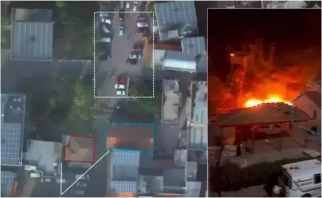 Israel Army Puts Out Before After Footage Of Gaza Hospital Bombing - Sakshi