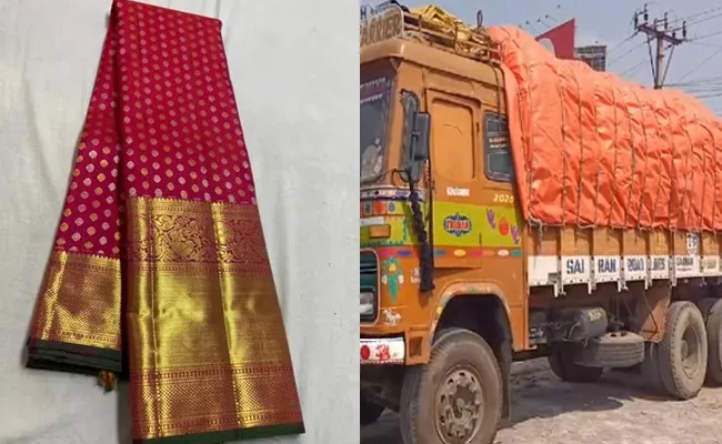 Telangana elections two lorries 1 crore worth sarees seized At bachupally - Sakshi