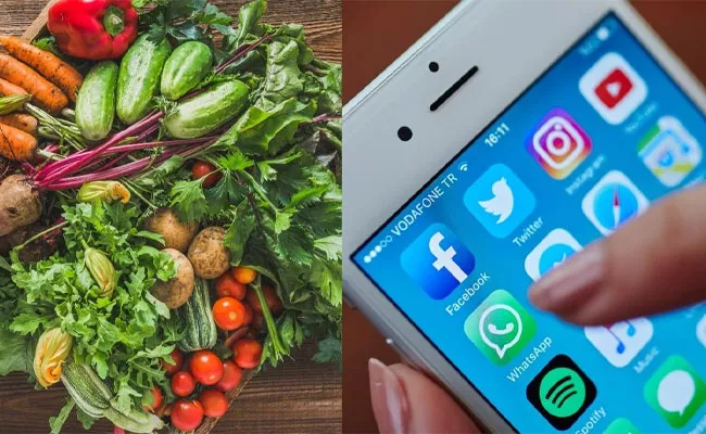 Vegetables Being Sold On Mobile Phones Through Online - Sakshi