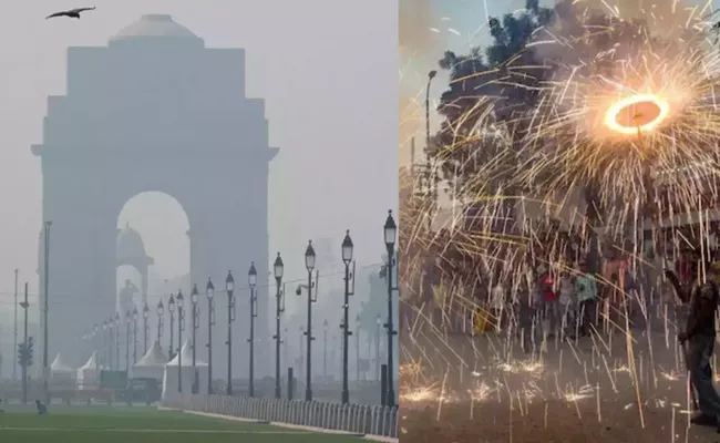 Delhi Air Crisis Worsens As Diwali Fireworks Wipe Out Rain Relief - Sakshi