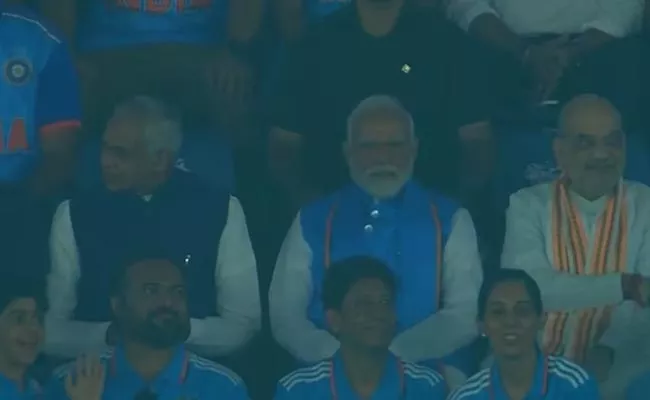 PM Modi Arrives At Ahmedabad Stadium To Watch Ind vs Aus - Sakshi