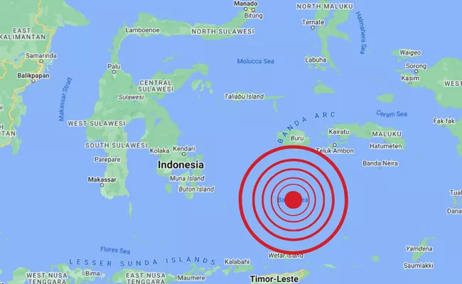 Strong earthquake strikes Indonesia Banda Sea region - Sakshi