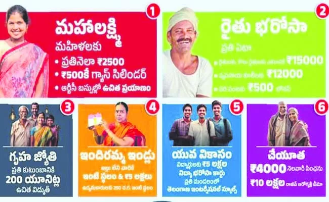 Signatures on 6 guarantees on the day of swearing in - Sakshi