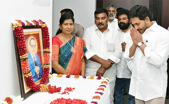 CM YS Jagan Tributes On The Occasion Of Ambedkar Death Anniversary - Sakshi