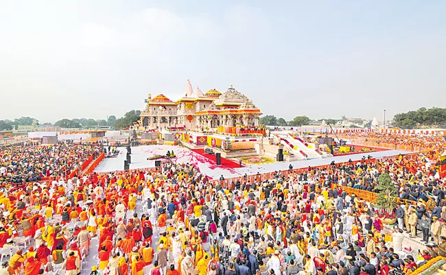 Ayodhya Ram Mandir: Ram Lalla ascends to his rightful throne as PM Modi performs - Sakshi