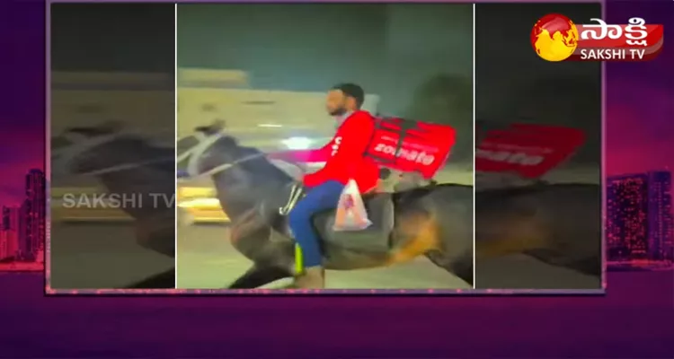 Zomato Delivery Boy Food Delivery On Horse