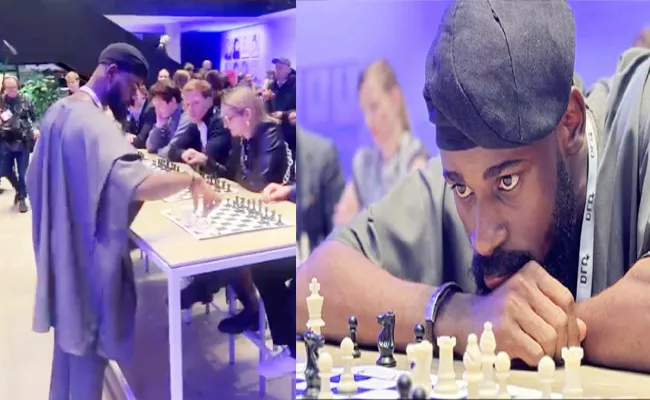 Nigerian Chess Player Plays 10 Games Simultaneously Defeats All Video - Sakshi