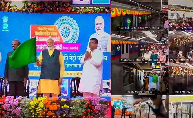 Pm Modi Inaugurates Kolkata Under Water Metro - Sakshi