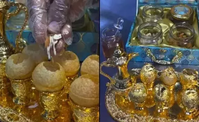 This Bengaluru outlet is serving gold and silver panipuri viral video - Sakshi
