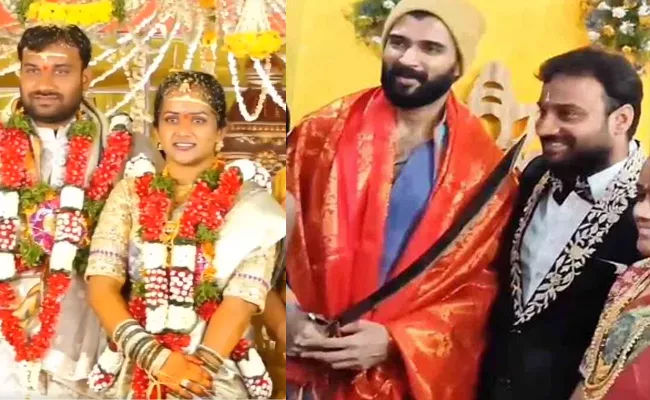 Vijay Devarakonda Attend His Personal Employee Wedding Function - Sakshi