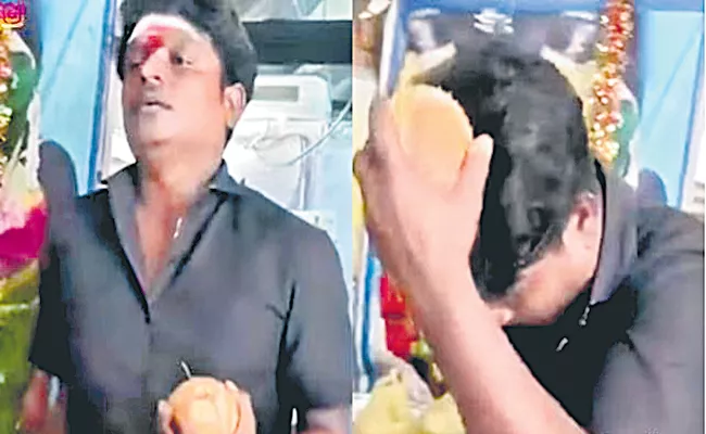 Man Attempt To Crack Coconut With Forehead - Sakshi