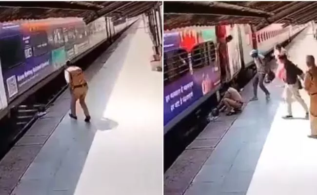 Man slips between moving train and platform constable save his life Uttarakhand