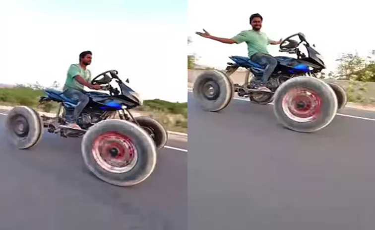 Four Wheeler Pulsar Bike Kuldeep Singh's Instagram Viral Video