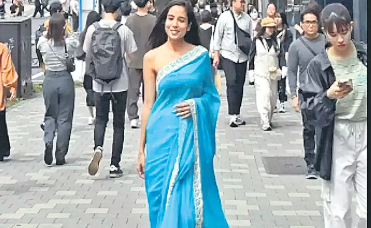 Indian woman takes over streets of Japan in saree