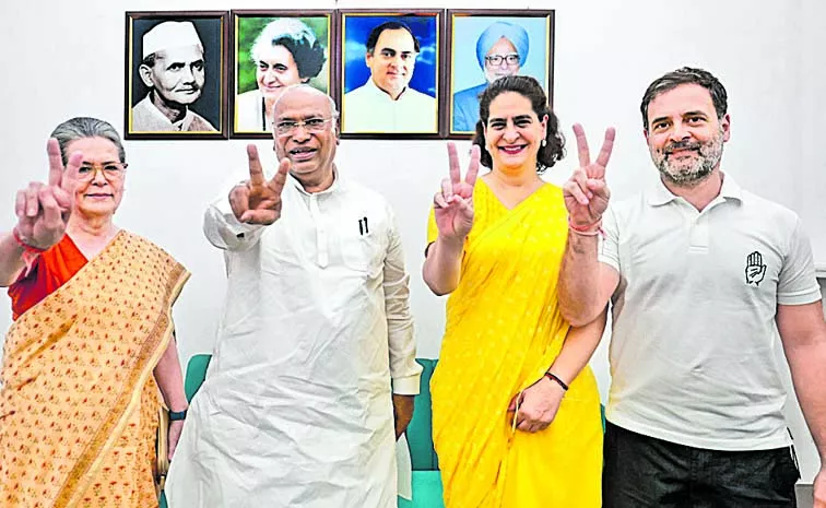 Congress leader Rahul Gandhi leading from Wayanad and Rae Bareli Lok Sabha seats