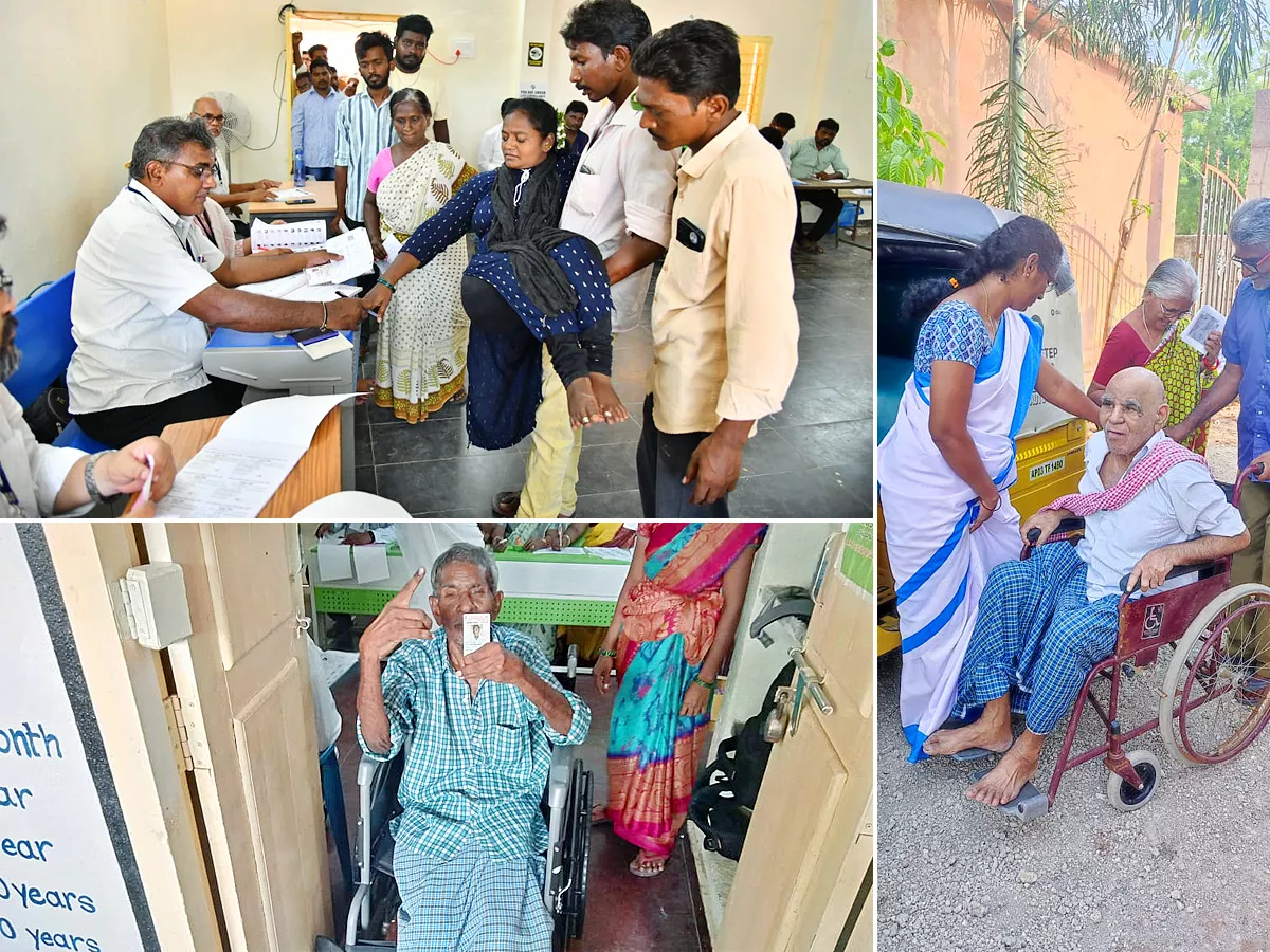 Oldages And Handicapted People Cast Thier Votes In AP