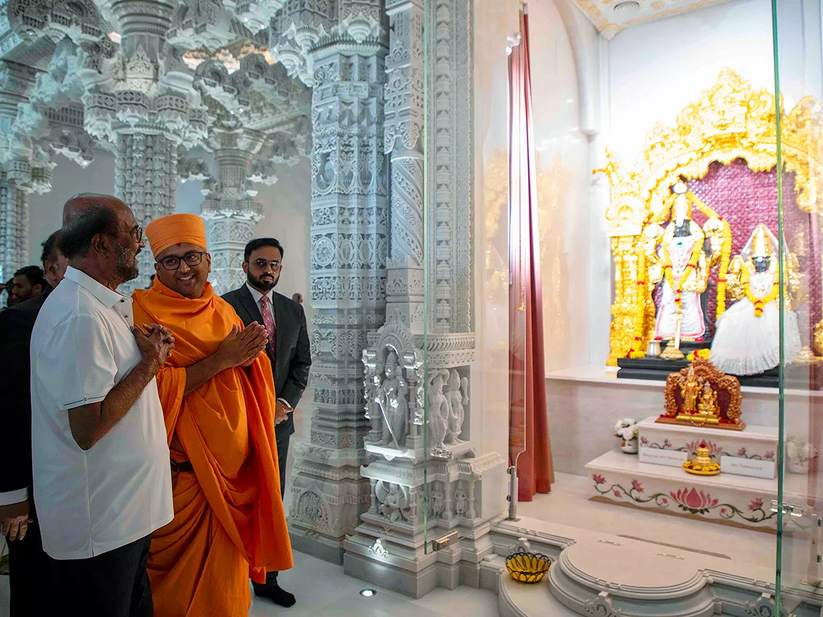 Rajinikanth Visited BAPS Hindu Mandir Abu Dhabi Photos