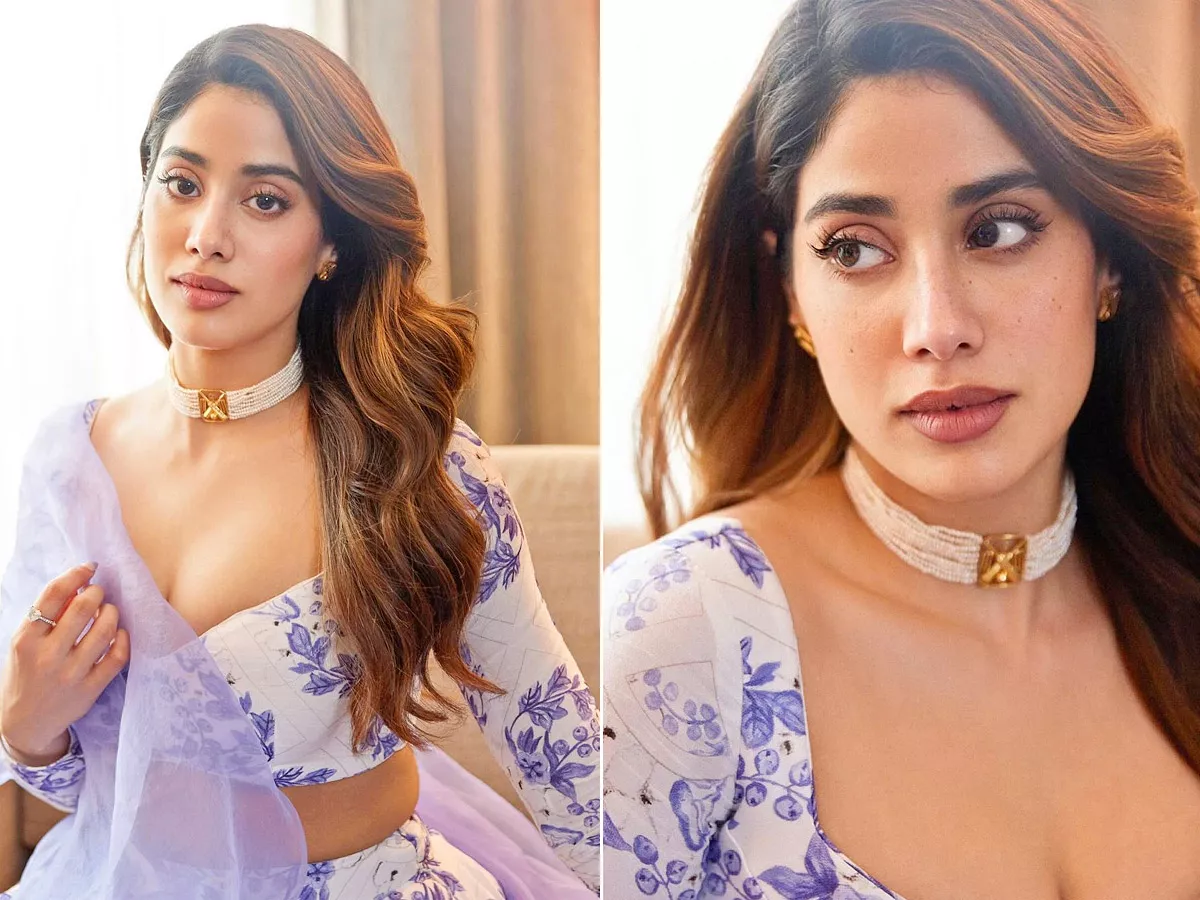 Janhvi Kapoor In A Floral Lehenga And Her Cricket Necklace