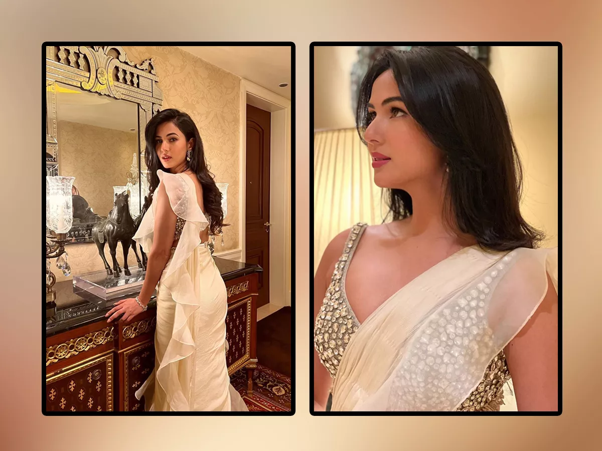 Bollywood Actress Sonal Chauhan In White Saree Photos Viral