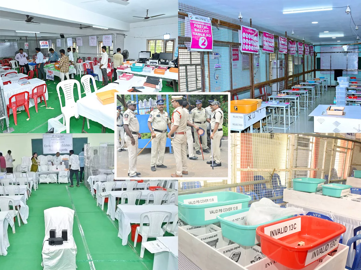 High Security Arrangements at Counting Centers In Andhra pradesh