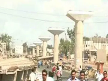 kanaka durga fly over works going slowly in vijayawada
