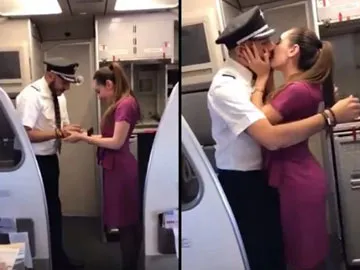 Pilot Proposed To Air Hostess On Flight, she says ok