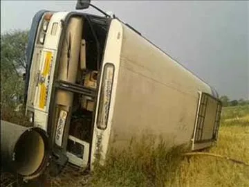 RTC bus rollover in peddapalli district