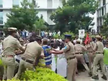 outsourcing employee suicide attempt,tension mounted at Erragadda ESI hospital