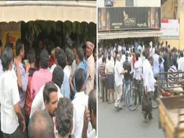 Tension in front of wine shops