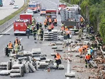 Thousands of chickens block Austrian motorway