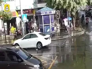 On Camera, Biker Hit By Car Flips Into Air, Lands On Feet