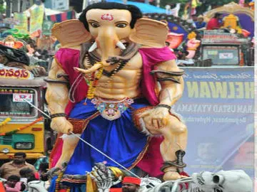 Different types of Lord ganesh idols Immersion in Tank Bund