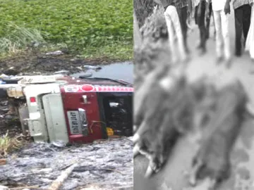 Scorpio Car rams into Canal in West Godavari