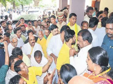 tdp members fires on pitani satya narayana