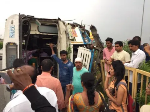 Rtc Bus fell down in Yadadri district