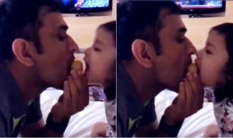 ms dhoni and daughter zivas attack besan ka laddoo