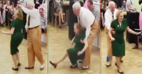 old age couple Excellent dancing