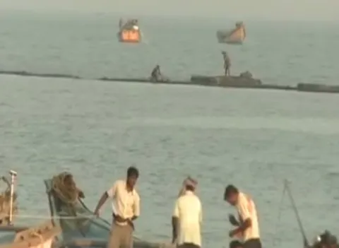 Oil thieves in  Kakinada coast