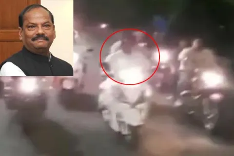 Jarkhand CM ride on roads with out Helmet