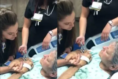 nurse singing patient favourite song in hospital goes viral