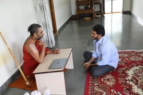 YS Jagan Meets Chinna Jeeyar Swamy, Blessed Before Padayatra