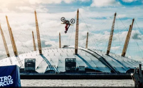 american biker backflips over river thames
