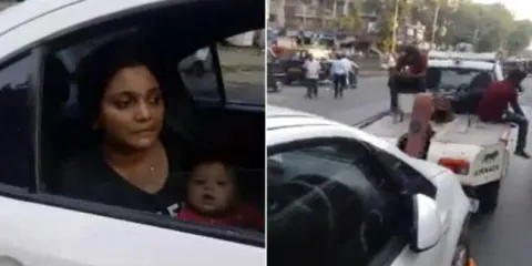 Breastfeeding mom's car towed away by cops in Mumbai - Sakshi