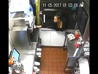 women thief at McDonalds video goes viral - Sakshi