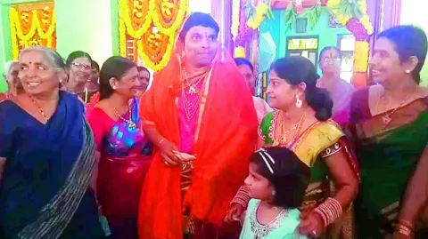 Groom dressed as bride in a Marriage - Sakshi