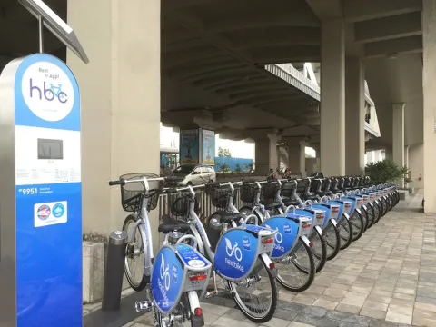 Smart bikes at Hyderabad Metro Stations - Sakshi