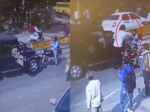 Wrong Route Biker Attacked in Bhopal - Sakshi